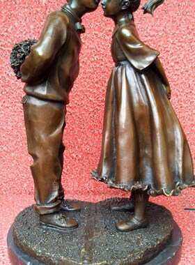 两小无猜 结婚礼物 创意家居装饰品摆件铜U雕塑像铜工艺品