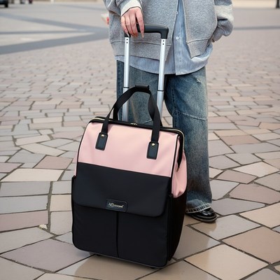 2025新款大容量旅行包短途出差可折叠行李袋住校双肩拉杆包登机包