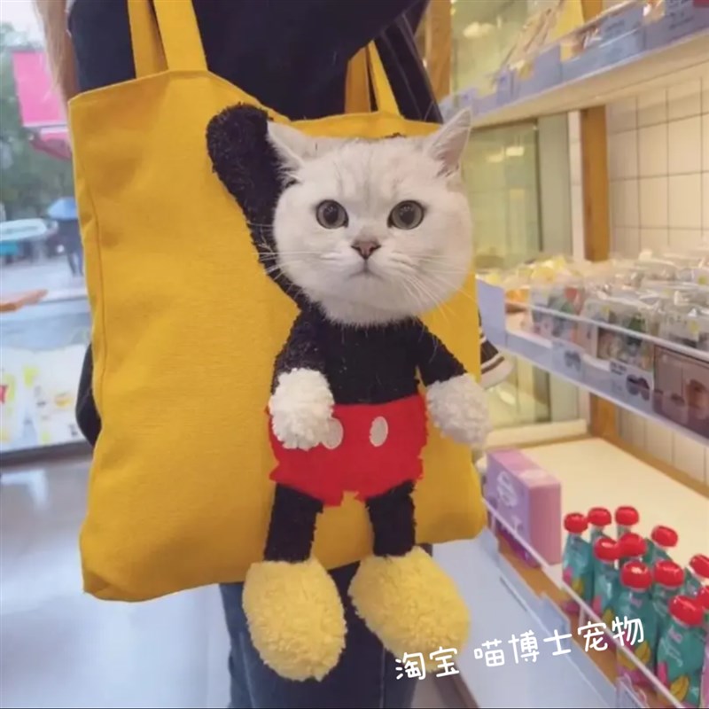 猫包外出便携单肩包斜挎s背包帆布猫包可露头猫咪袋子小型犬宠物