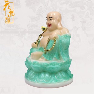 中式摆件佛像树脂m工艺品莲花汉白玉笑口佛家居办公摆件厂家