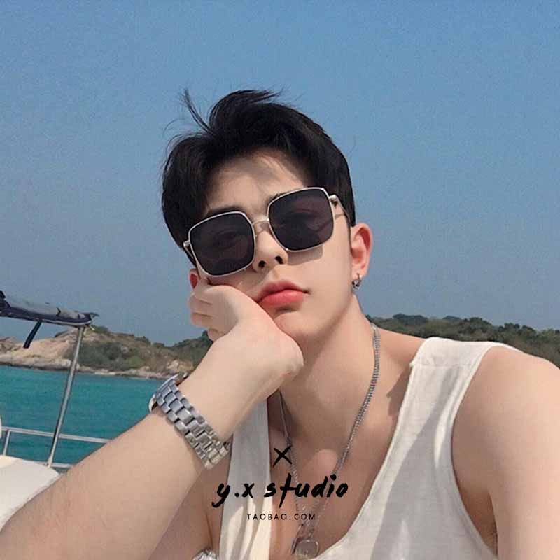 男士开车驾驶偏光太阳眼镜女潮韩版复古大脸方框海边渡假近视墨镜