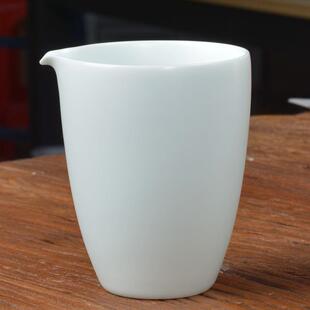 月白定窑公道杯陶瓷分茶器分茶杯单个公杯大号日式白色陶瓷公道杯