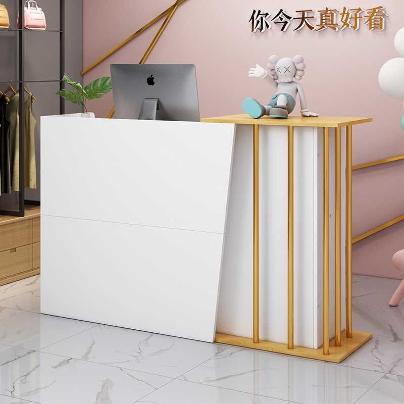 理发店轻奢收银台前台接待台服装店小型柜台美容美发欧式商用吧台