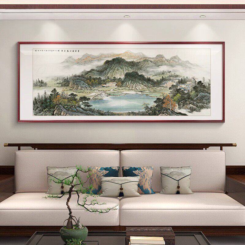 富春山居图客厅装饰画沙发墙聚宝盆挂画办公室靠山图大气山水壁画