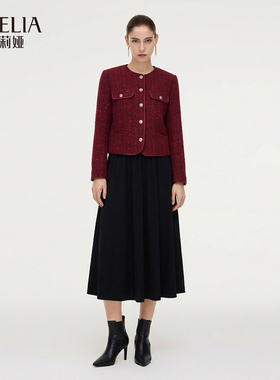 歌莉娅春季新品色织小香风套装(外套+连衣裙}1F1LAB2R0