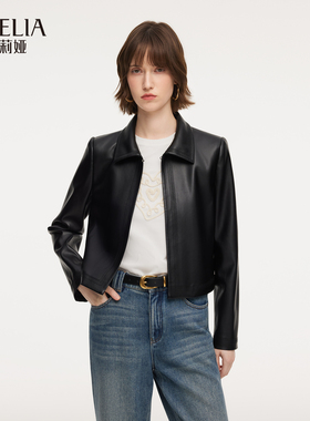 歌莉娅春季新品绣花人造毛皮翻领短款外套1F2R6E330