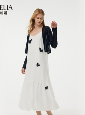 歌莉娅春季立体蝴蝶二醋酸套装（连衣裙+外套）1E2RAB090