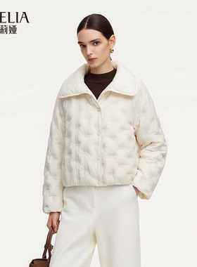 歌莉娅冬季新品插肩袖压胶超轻鹅绒服1ENC8B950