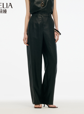 歌莉娅春季新品16MM香云纱香蕉裤长裤1E2L1D290