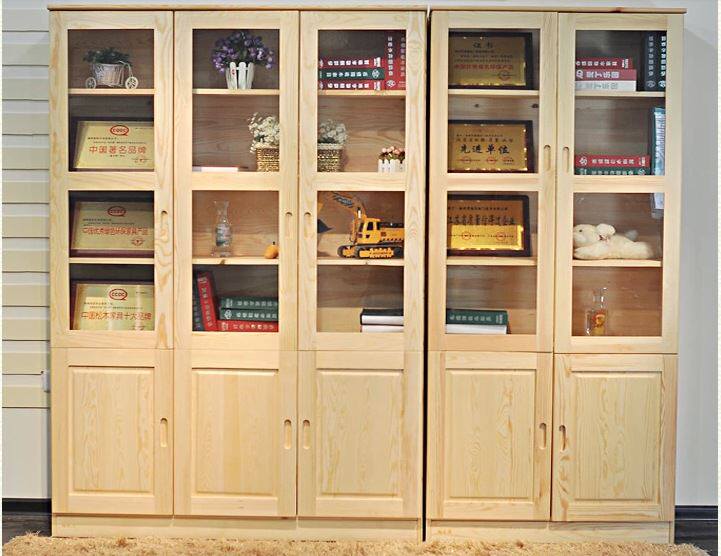 美客佳实木2门3门档案柜简约书架家用办公用书柜书房简易书橱