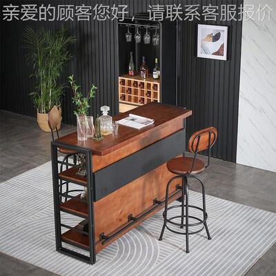 工风实木吧台桌家用阳台靠墙奶台茶店咖啡厅酒772吧长条业高脚桌