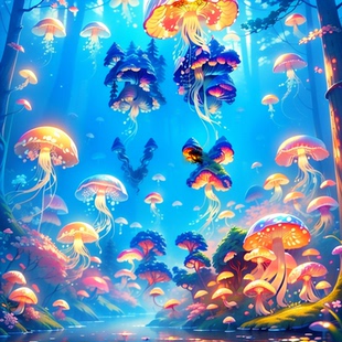 水母ai幻图光影艺术字隐藏字定制艺术头像定制文字嵌入图像幻术字