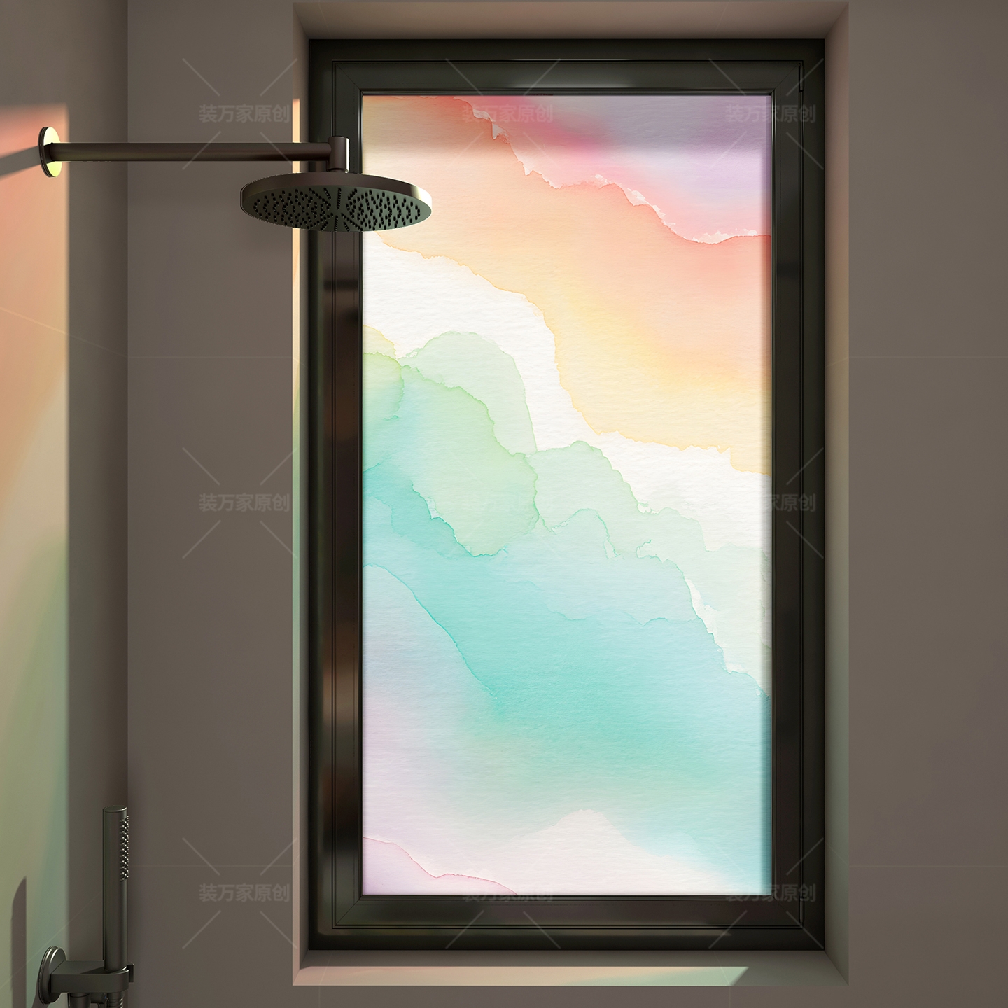 装万家油画窗户玻璃膜防窥静电贴