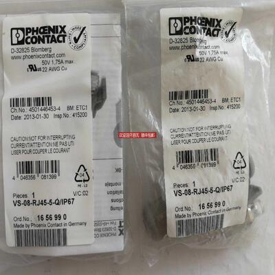 PHOENIX CONTACT1656990连接VS-08-RJ45-5-Q/IP67 16 5询价