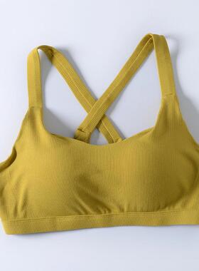 夏胸垫无钢带抹圈螺纹60791美背文胸胸运动交瑜伽叉肩带防走光睡