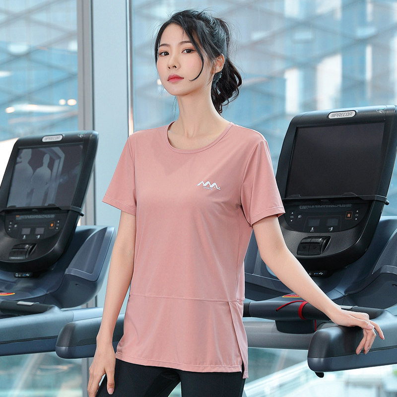 胖mm大码c200斤健身房运动瑜伽跑步上衣短袖女宽松速干半袖t恤罩