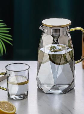 法玻璃凉风水壶耐高温水杯大容23354量家用套凉水装壶果汁壶扎冷
