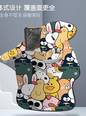 电动瓶车挡风风款被秋冬季亲子加绒加59518厚女保暖防寒电车电防