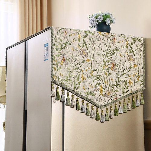 冰箱盖巾双开门盖布防尘盖布顶罩欧式洗衣机盖布欧式床头柜轻奢