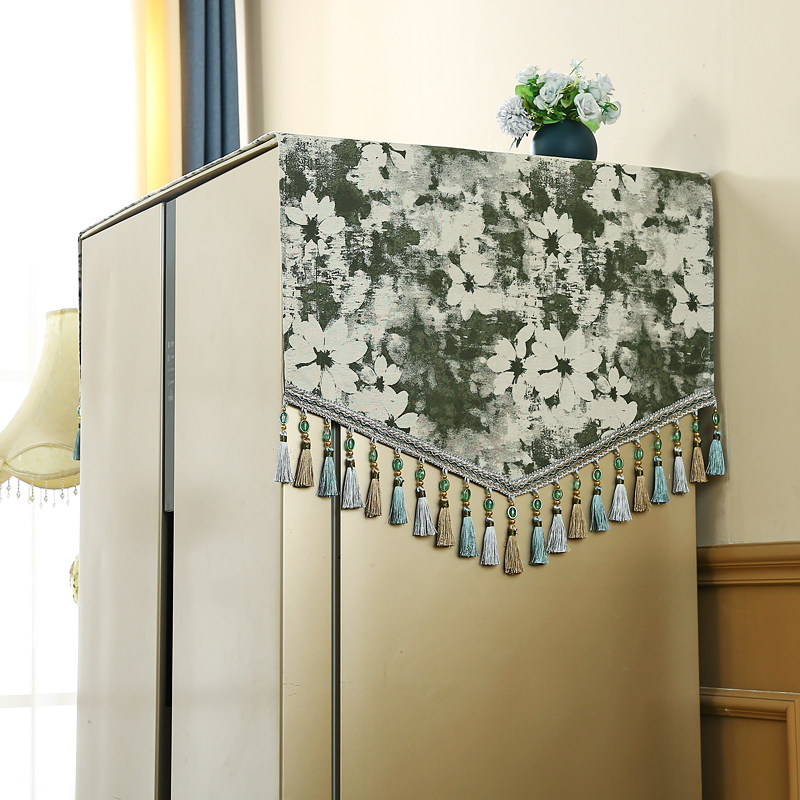 美式冰箱盖巾双开门防尘洗衣机盖布欧式防尘轻奢顶罩防滑高档奢华