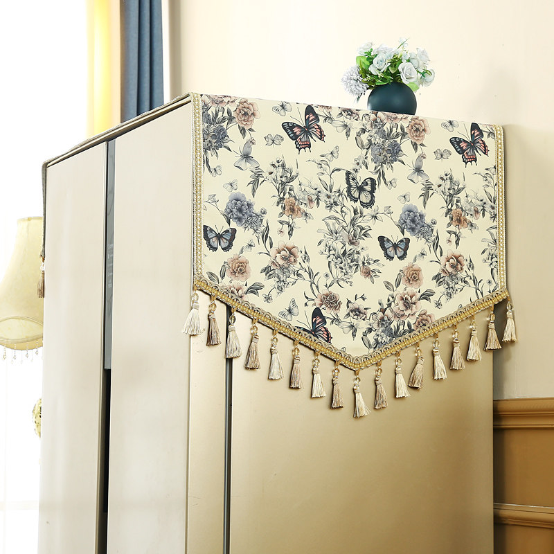 美式冰箱盖巾轻奢防滑欧式防尘双开门冰箱盖布洗衣机高档盖巾北欧