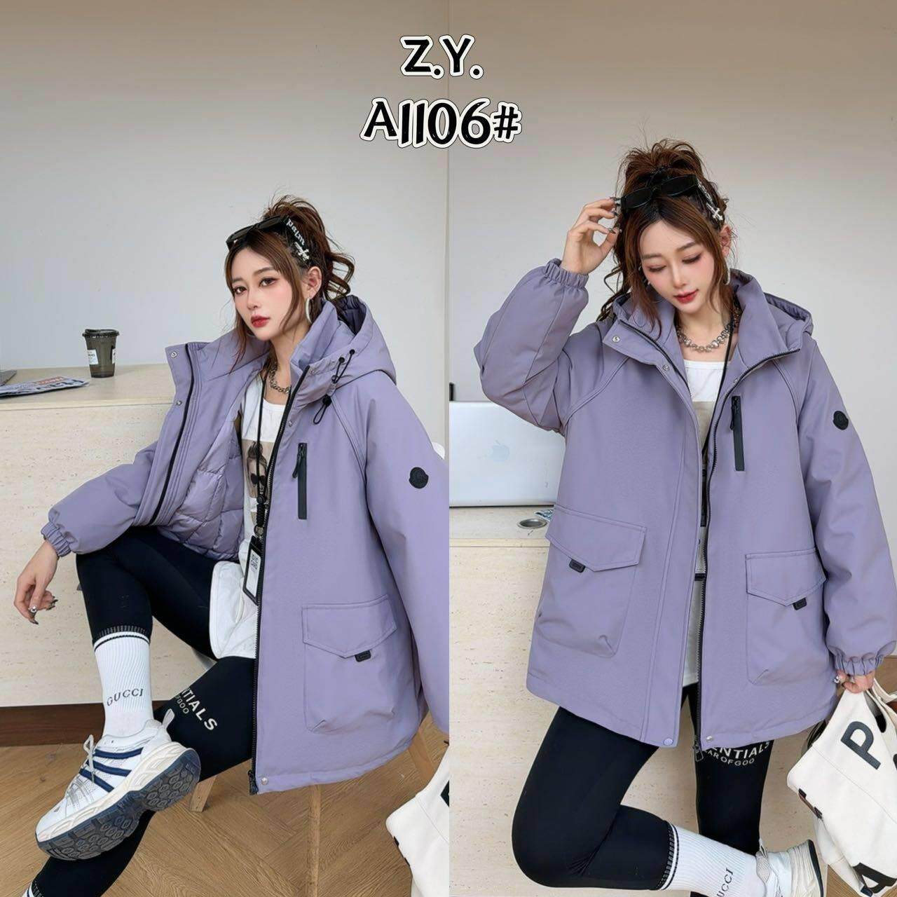 冬季加棉加厚连帽中长款女款冲锋衣防风户外外套连帽外套棉衣保暖