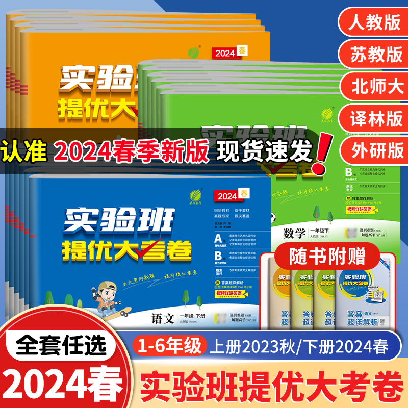 2024版实验班提优大考卷小学一二三四五六年级上下册语文数学英语