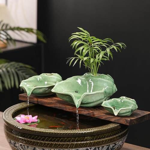 古法养鱼生态缸庭院阳台造景鱼缸装饰流水摆件循环水增氧过滤器