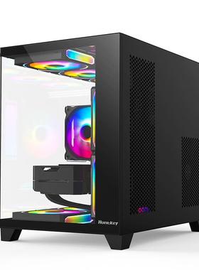 航嘉S920暴风雪电脑机箱 台式机钢化玻璃全景侧透ATX游戏电竞机箱