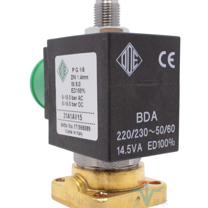1意大利ode三通电磁阀 31a1av15 常闭式电磁控制阀220v 110v