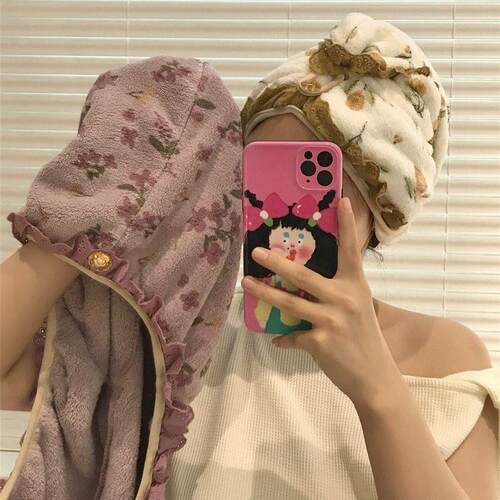 Thickened Super Absorbent Towel Hair Drying Cap for Women -