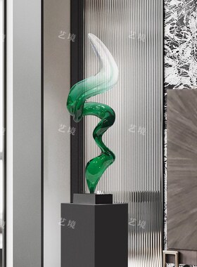 现代抽象透明雕塑样板间客厅电视柜入F户玄关装饰艺术摆件轻奢高