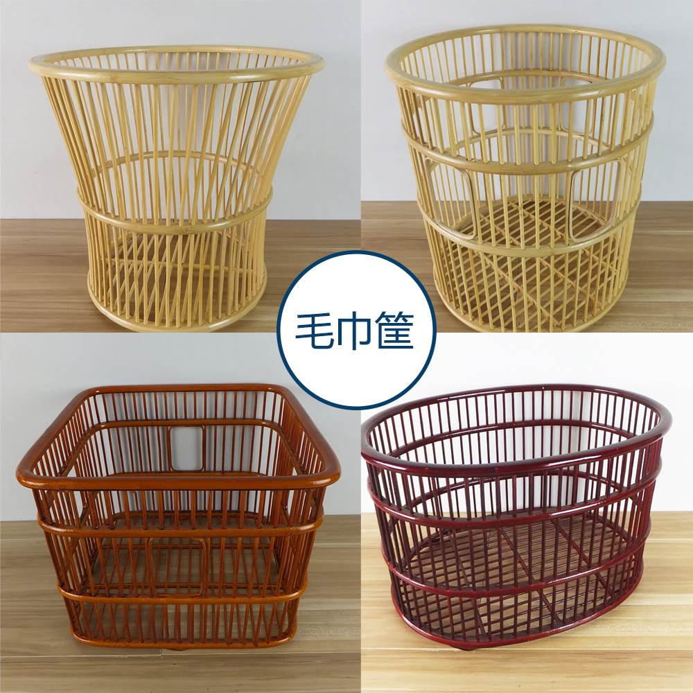 酒店卫生间浴巾收纳筐布草框竹藤编毛巾筐家用中式脏衣服篮洗衣篓
