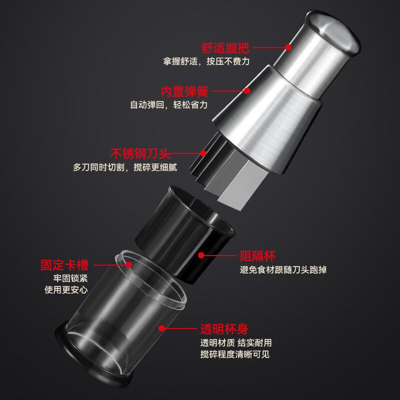 捣蒜泥抖拍拍刀到切蒜神器音按压式捣G祘按压多功能切菜器新式压