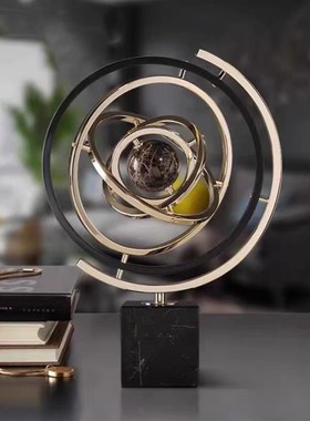 轻奢地球仪摆件办公室玄关酒柜客厅卧室家居装饰品Z乔迁送礼品