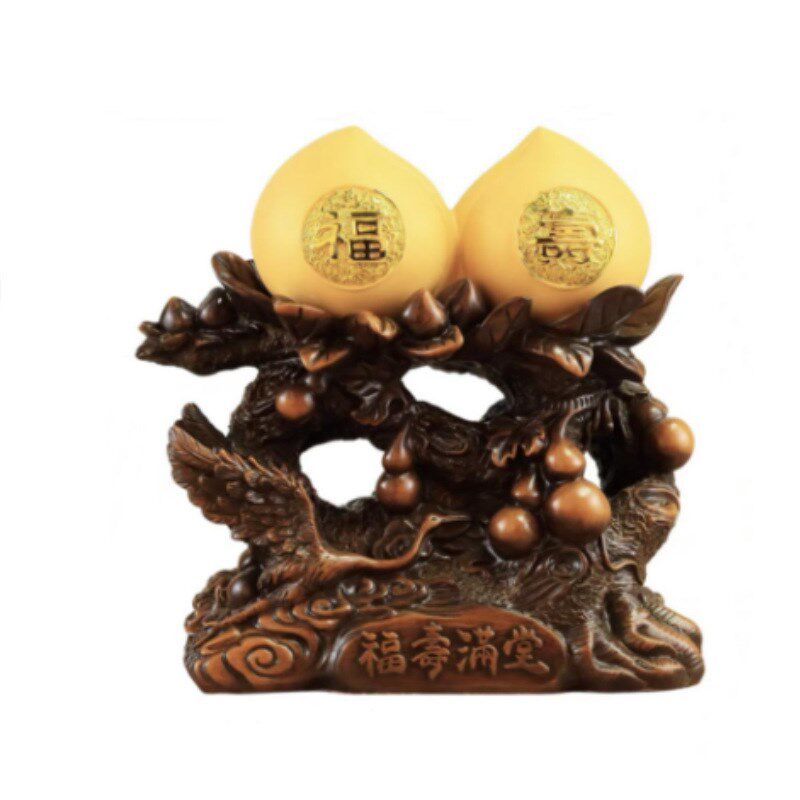 寿桃摆件祝寿贺寿礼物送老人爷爷奶奶长辈寿诞生日礼品树脂工艺品