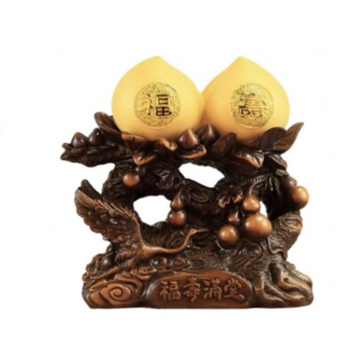 寿桃摆件祝寿贺寿礼物送老人爷爷奶奶长辈寿诞生日礼品树脂工艺品