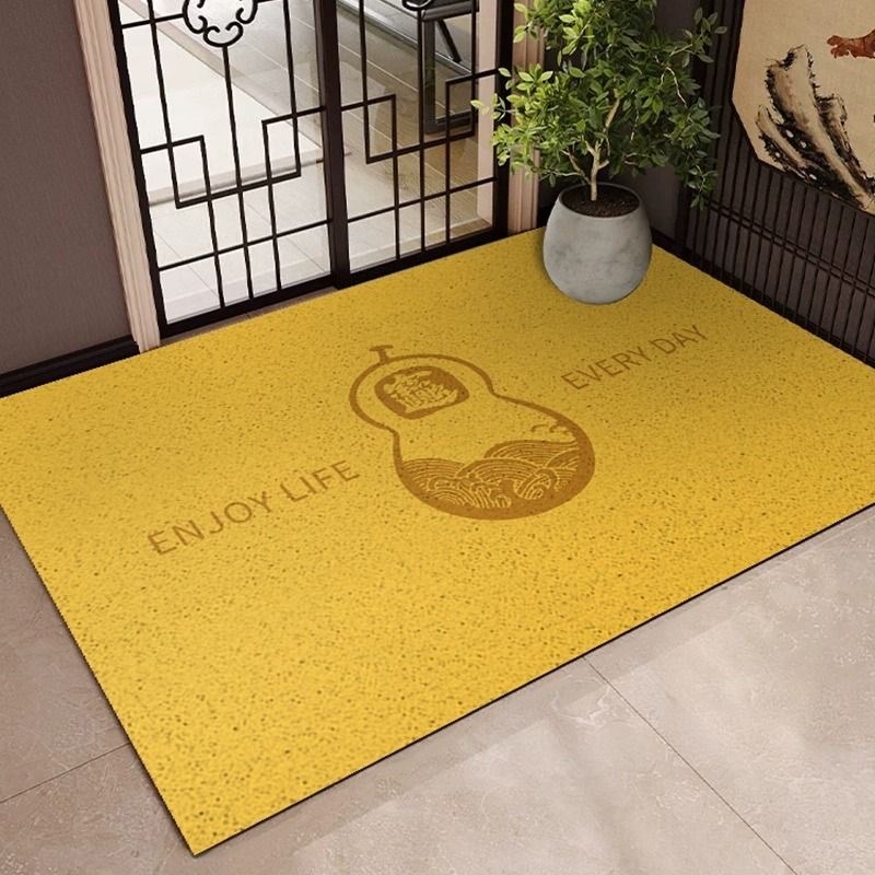 入户门丝圈地垫 金黄色方形招财进宝走廊楼梯口刮土蹭土丝圈地毯