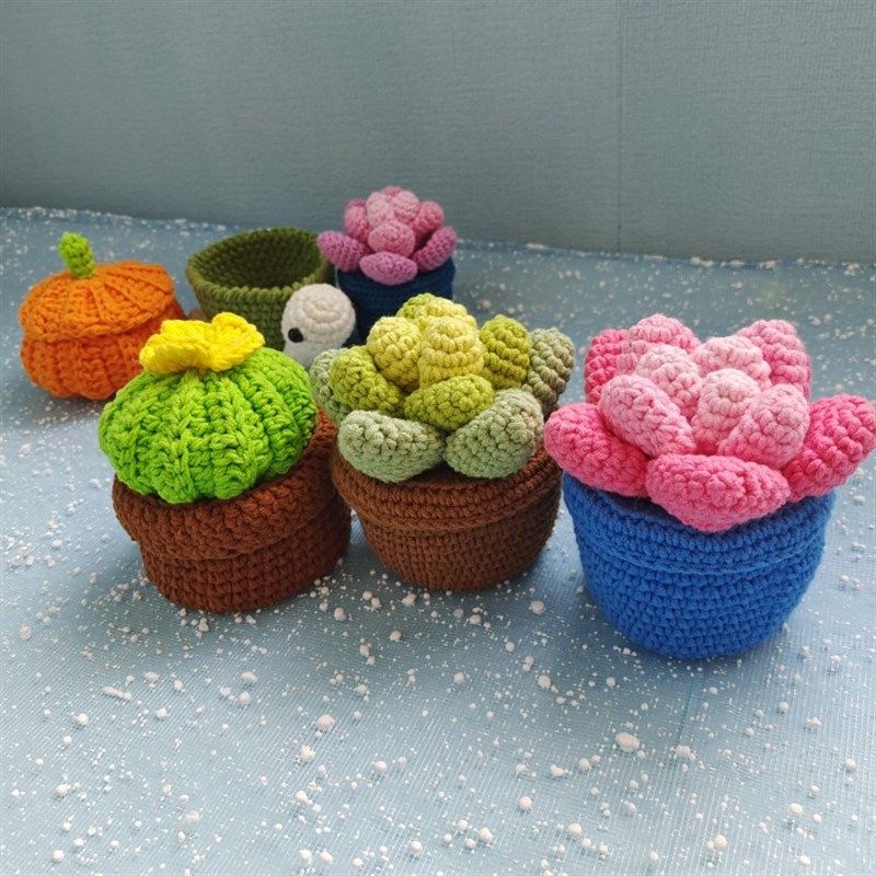 【成品现货】多肉收纳办公室摆件编织植物盆景桌面毛线摆件饰品,服饰配件/皮带/帽子/围巾,DIY编织材料包,淘宝优惠券,粉丝福利购,淘宝优惠卷