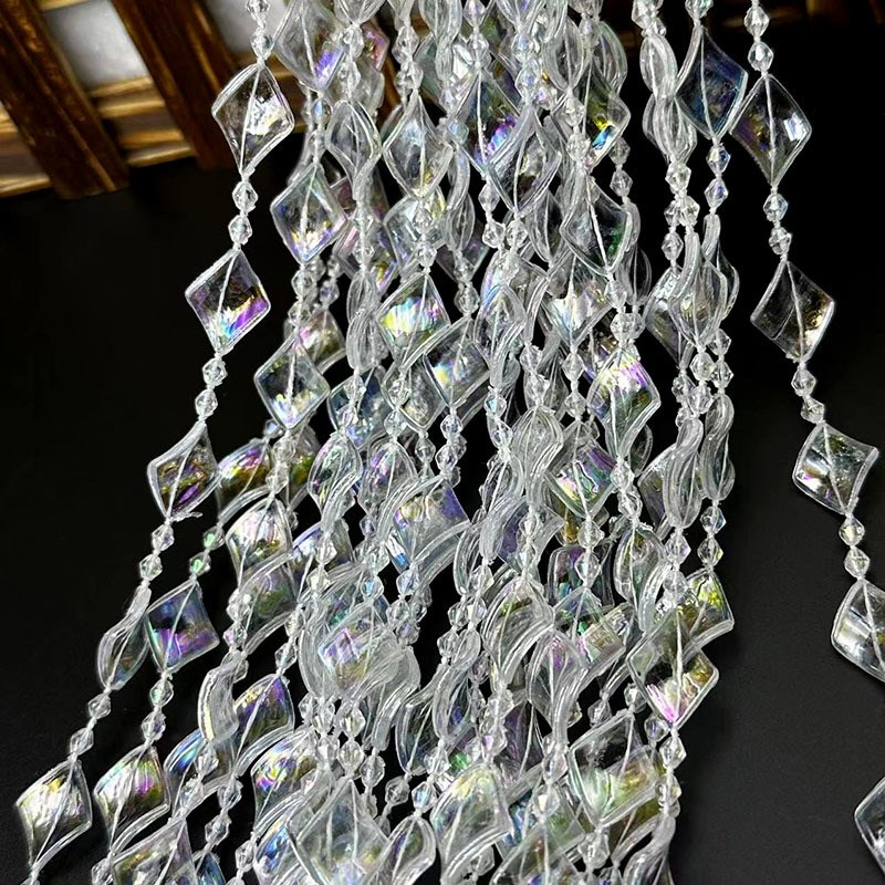 亚克力珠帘线帘婚庆路引水晶串婚礼现场舞台吊顶装饰diy门帘隔断