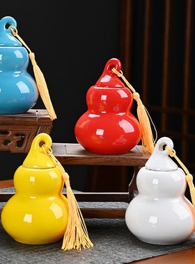 黄色陶瓷葫芦卫生间厨房在西北葫芦摆件火烧天门五行补角葫芦装饰