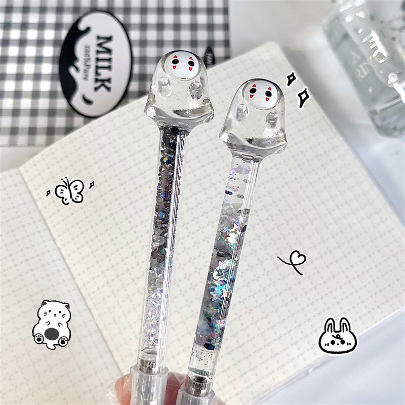 透明无脸男小幽灵公仔流沙碎钻笔刀手账工具diy雕刻刀美工开箱器