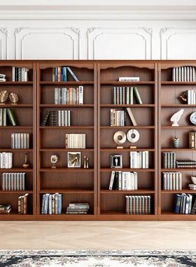 书架置物架落地客厅实木美式书柜家用卧室陈列柜多层储物柜展示架
