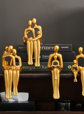 北欧小众艺术人物摆件轻奢书柜架家居F装饰品样板间办公室酒柜摆