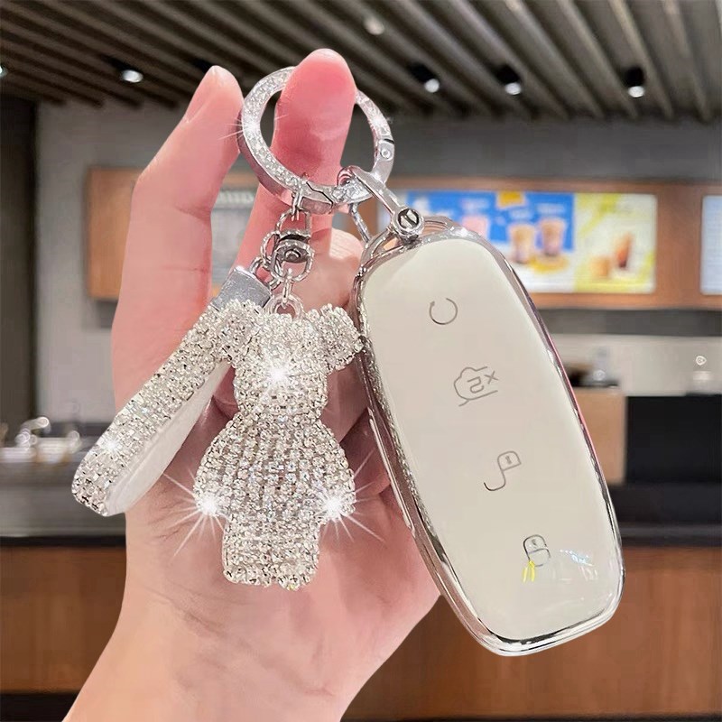 适用202d4款腾势d9钥匙套新款N7/N8汽车NFC卡片套高档23款车包扣