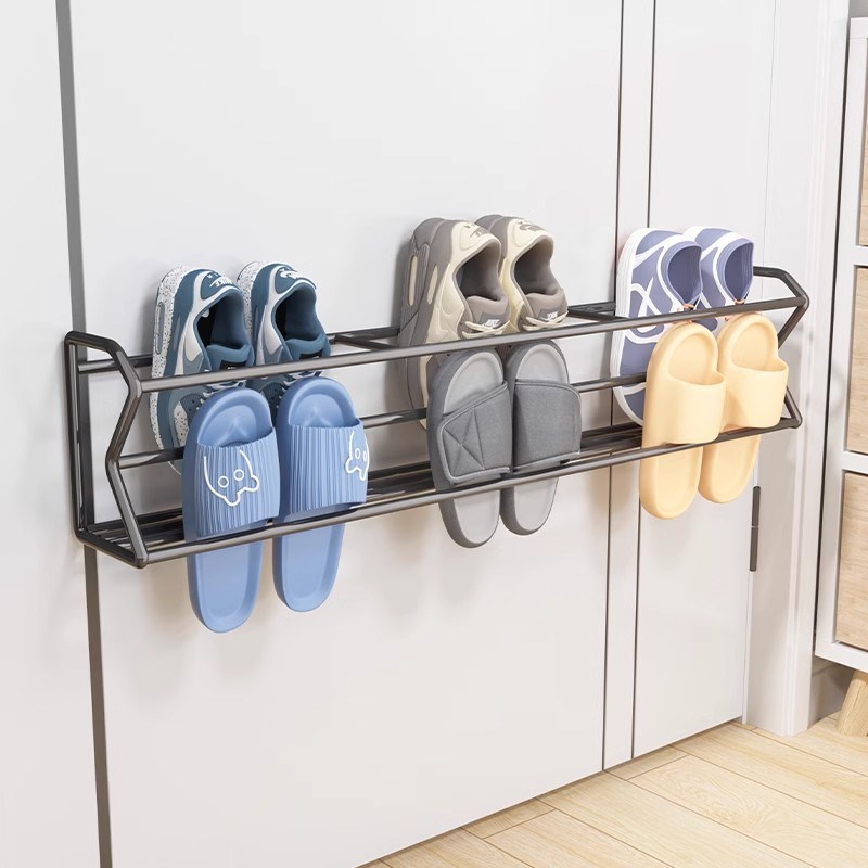 门后鞋架免打孔门口家用简易收纳神器浴室拖鞋壁挂式沥水架鞋架子