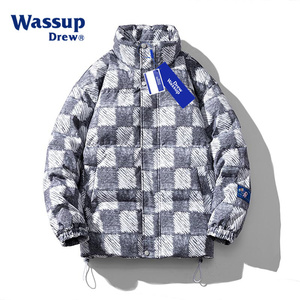WASSUP2023新款羽绒服男宽松短款冬季情侣男女同款加厚立领外套潮