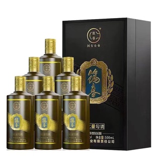 筑春精品铁盖小批量勾调酱香型白酒53度500ml6瓶整箱礼盒装 纯粮食