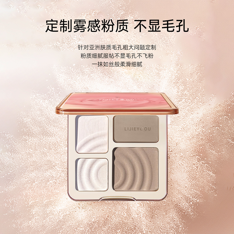LIJIEYOU高光修容综合一体四色盘脸面部提亮哑光鼻阴影二三合一