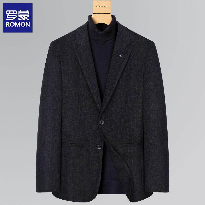 罗蒙条纹西装男士秋季新款单西外套商务修身休闲西服韩版小西装男